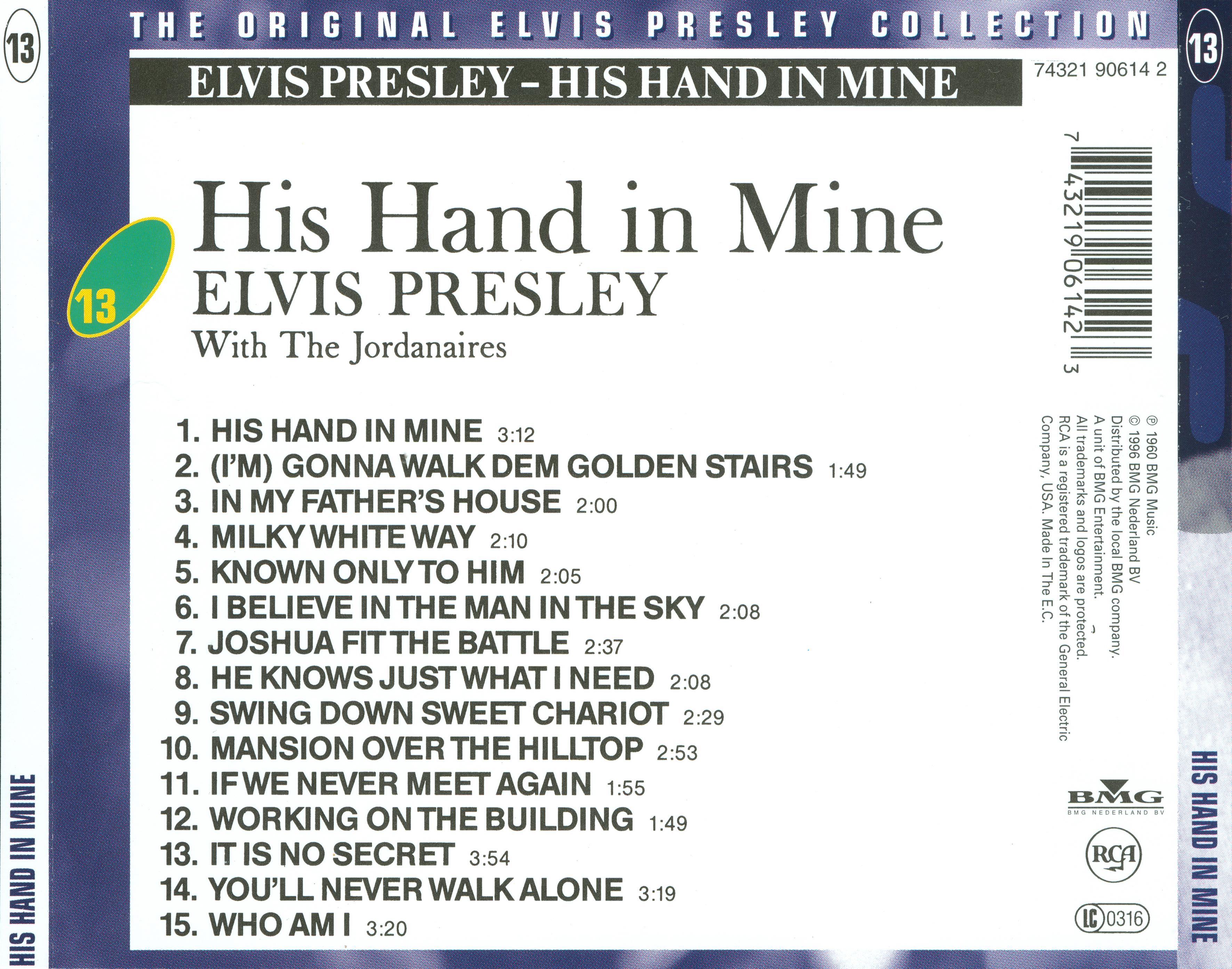 Elvis Presley  The Original Elvis Presley Collection 13; His Hand in Mine : Back